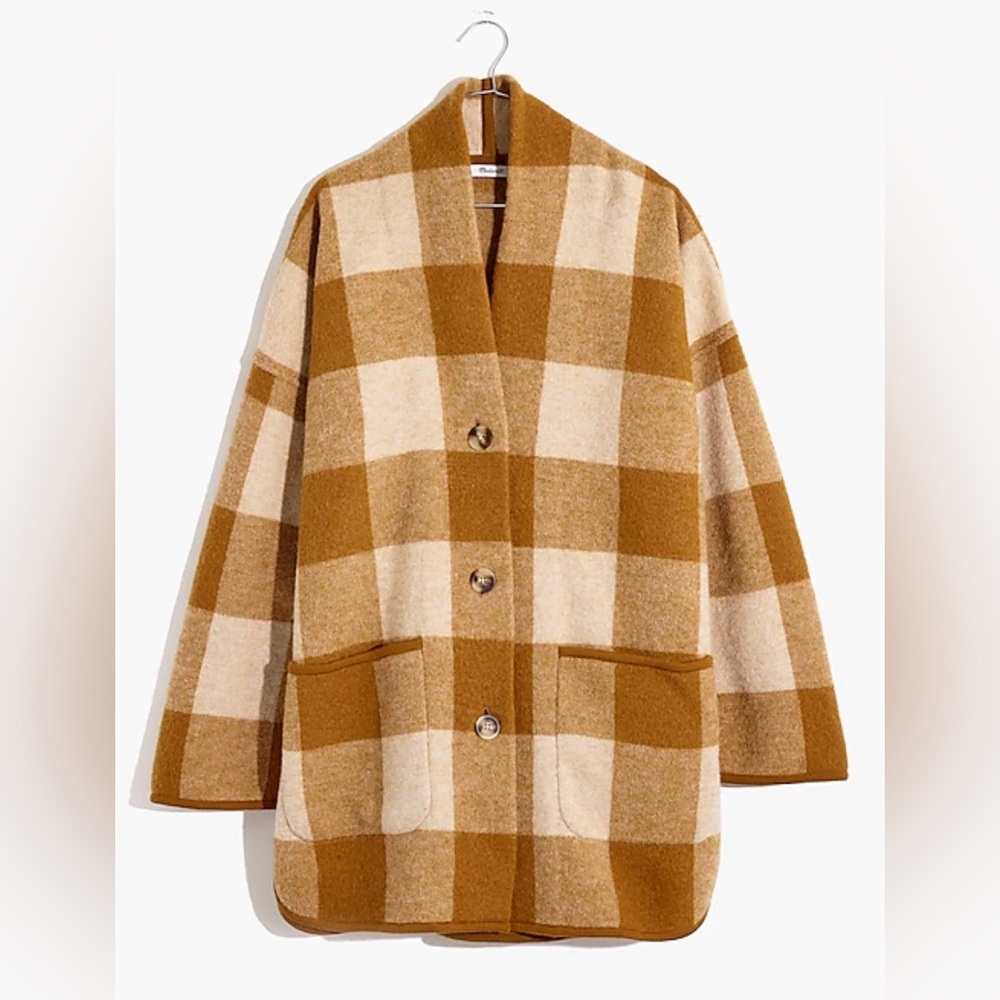 Madewell Buffalo Check Sweater Coat